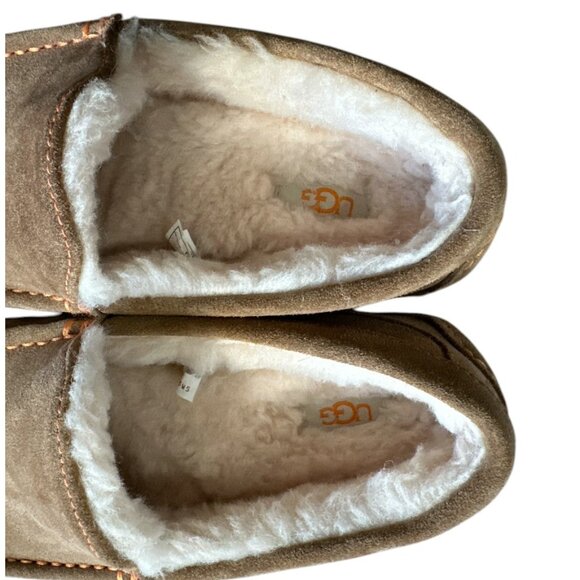 UGG Men’s Ascot Slippers Suede Leather Moccasin Loafers Shearling Lined Sz 8 - Picture 5 of 8